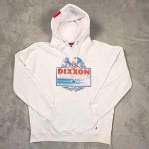 Dixxon Racing Hoodie White Mens XL Graphic Pullover Sweatshirt Streetwear Lounge